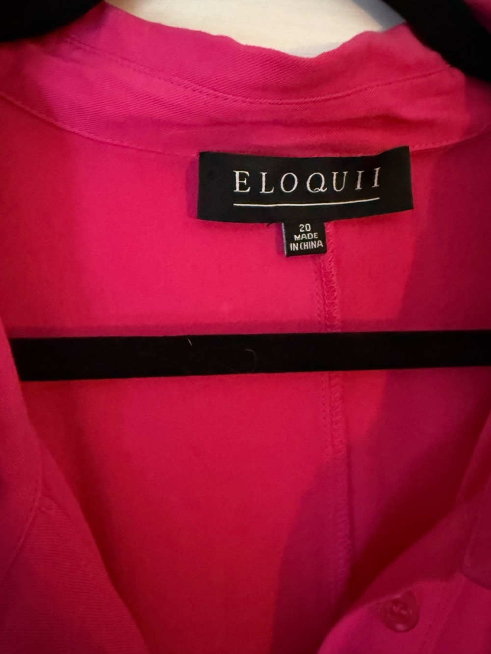 Eloquii Hot Pink Shirt Dress w/Keyhole Back - Picture 3 of 4